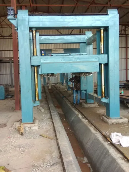 AAC processing equipment inside the production hall