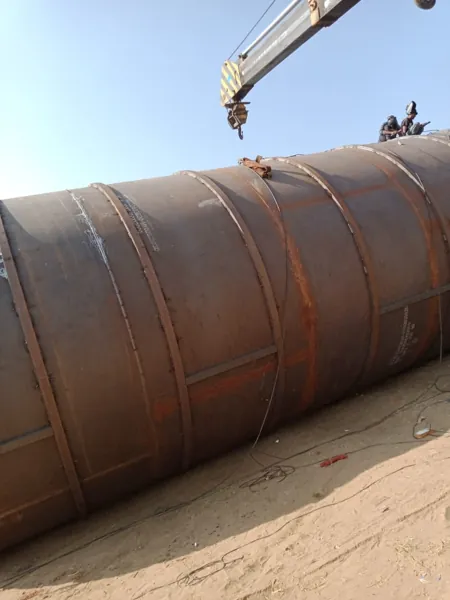Vessel shell being handled at site