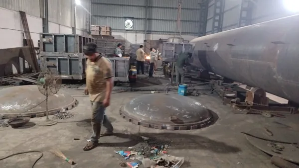 Vessel fabrication inside the workshop